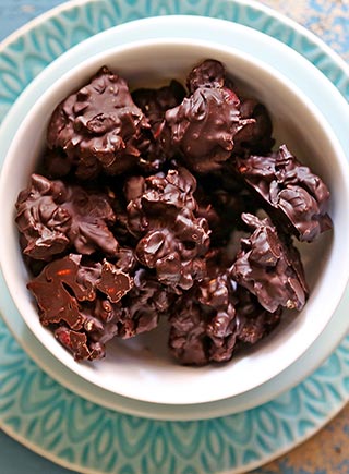 Chocolate Cranberry Nut Clusters 